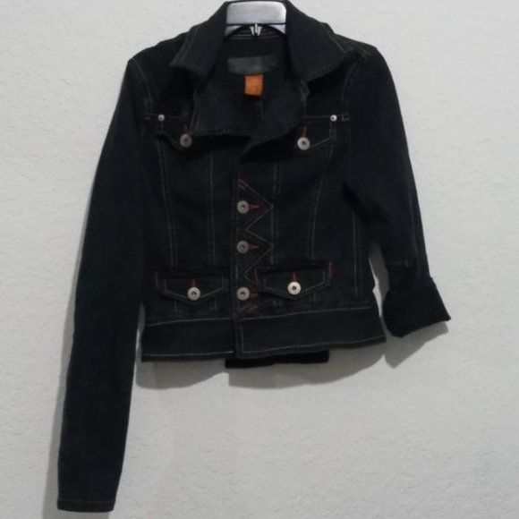 Christopher Blue Jackets & Blazers - Christopher Blue Jean Jacket Blazer Blk wash Sz M